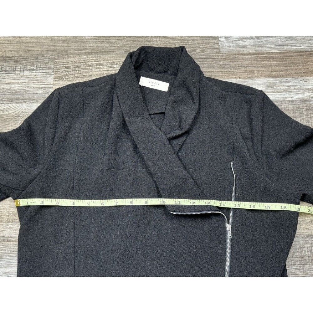 Elodie Womens Size M Black Shacket Asymmetrical Zip Front Jacket Blazer - Picture 10 of 16